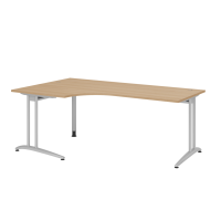 Winkeltisch C-Fuß 200x120cm 90°Eich
