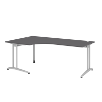 Winkeltisch C-Fuß 200x120cm 90°Grap