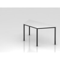 Trapeztisch 160x69cm Weiß/Schwarz, gallery