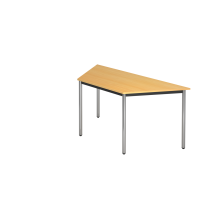 Trapeztisch Rundfuß 160x69cm Buche/Chro