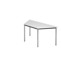 Trapeztisch Rundfuß 160x69cm Weiß