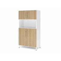 Kombischrank, 4OH, Sockel, graphit/eiche gallery