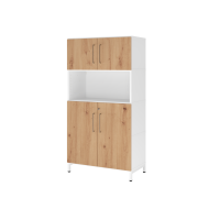Kombischrank, 4OH, Sockel, graphit/asteiche