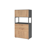 Kombischrank, 4OH, graphit/asteiche