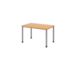 Schreibtisch 4Fuß-rd.120x80cm Buche/Silber