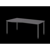 Schreibtisch 4Fuß-rd.180x100/80cm