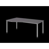 Schreibtisch 4Fuß-rd.180x100/80cm