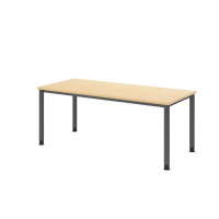 Schreibtisch 4Fu&szlig;-rd.180x80cm Ahorn/Graphit