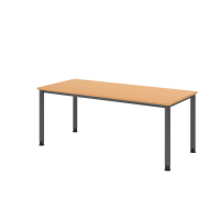 Schreibtisch 4Fuß-rd.180x80cm Buche/Graphit