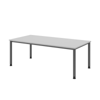 Schreibtisch 4Fuß-rd.200x100cm grau/Graphit