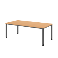 Schreibtisch 4Fuß-rd.200x100cm Buche/Graphit