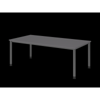 Schreibtisch 4Fuß-rd.200x100cm Graphit/Graphi
