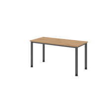 Schreibtisch 4Fuß-rd.140x67cm Asteiche/graphi
