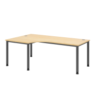 Winkeltisch 4Fuß-rd.200x120cm 90°Ah