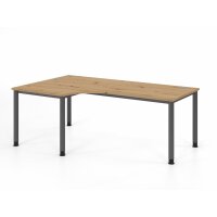 Winkeltisch 4Fuß-rd.200x120cm 90&d gallery