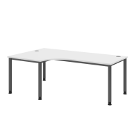 Winkeltisch 4Fuß-rd.200x120cm 90°We