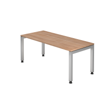 Schreibtisch U-Fuß eckig 180x80cm Nussbaum
