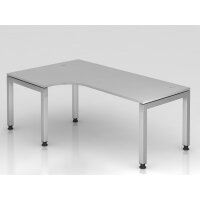 Winkeltisch U-Fu&szlig; eckig 200x120cm 90&deg;Grau