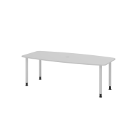 Konferenztisch 220cm/4 Rundrohrf&uuml;&szlig;e Grau