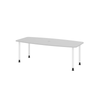 Konferenztisch 220cm/4 Rundrohrf&uuml;&szlig;e Grau