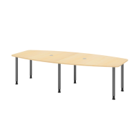 Konferenztisch 280cm/6 Rundrohrf&uuml;&szlig;e Ahorn