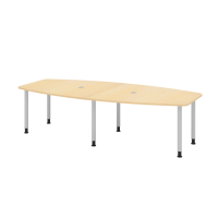 Konferenztisch 280cm/6 Rundrohrf&uuml;&szlig;e Ahorn