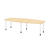 Konferenztisch 280cm/6 Rundrohrf&uuml;&szlig;e Ahorn