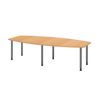 Konferenztisch 280cm/6 Rundrohrfüß