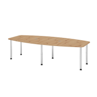 Konferenztisch 280cm/6 Chromf&uuml;&szlig;e Asteiche