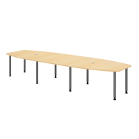 Konferenztisch 400cm/8 Rundrohrfüß