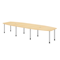 Konferenztisch 400cm/8 Rundrohrfüß