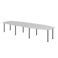 Konferenztisch 400cm/8 Rundrohrfüß