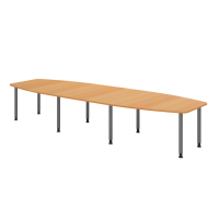 Konferenztisch 400cm/8 Rundrohrfüß