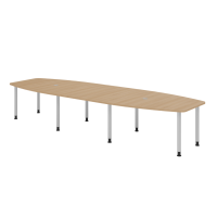 Konferenztisch 400cm/8 Rundrohrfüß