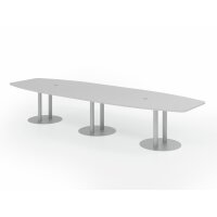 HAMMERBACHER Konferenztisch KT40S lichtgrau Tonnenform,...