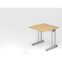 Schreibtisch C-Fuß 80x80cm Ahorn/S gallery
