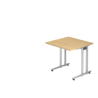 Schreibtisch C-Fuß 80x80cm Ahorn/Silber