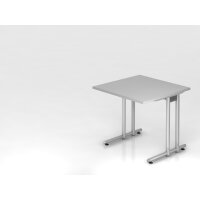 Schreibtisch C-Fuß 80x80cm Grau/Si gallery