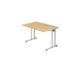 Schreibtisch C-Fuß 120x80cm Ahorn/Silber