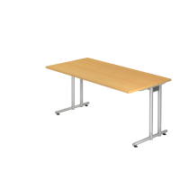 Schreibtisch C-Fu&szlig; 160x80cm Buche/Silber