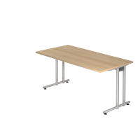 Schreibtisch C-Fuß 160x80cm Eiche/Silber