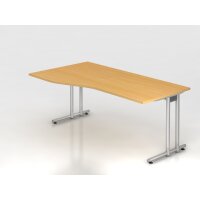 Schreibtisch C-Fuß 180x100/80cm Bu gallery