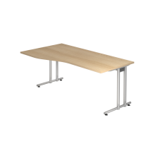 Schreibtisch C-Fuß 180x100/80cm Eiche/Silber