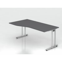 Schreibtisch C-Fuß 180x100/80cm Gr gallery