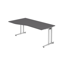 Schreibtisch C-Fuß 180x100/80cm Graphit