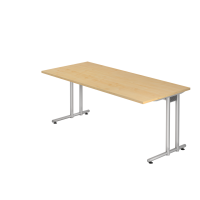 Schreibtisch C-Fuß 180x80cm Ahorn/Silber