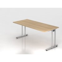 Schreibtisch C-Fuß 180x80cm Eiche/ gallery