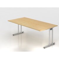 Schreibtisch C-Fuß 200x100cm Ahorn gallery