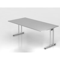 Schreibtisch C-Fuß 200x100cm Grau/ gallery