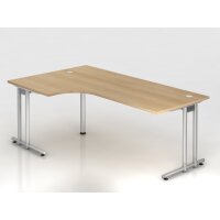 Winkeltisch C-Fuß 200x120cm 90&deg gallery